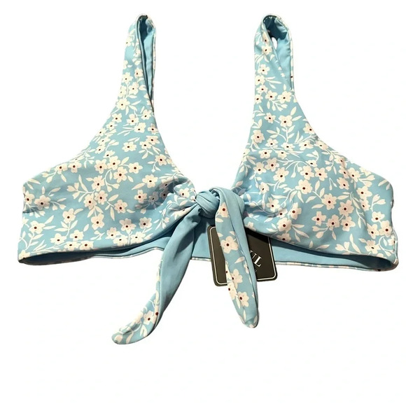 Zaful Floral Bikini Set - Size 6 - New with Tags - Light Blue - Picture 2 of 10